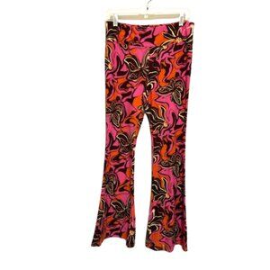Vintage No Boundaries stretch psychedelic, hippie bell bottoms, Halloween